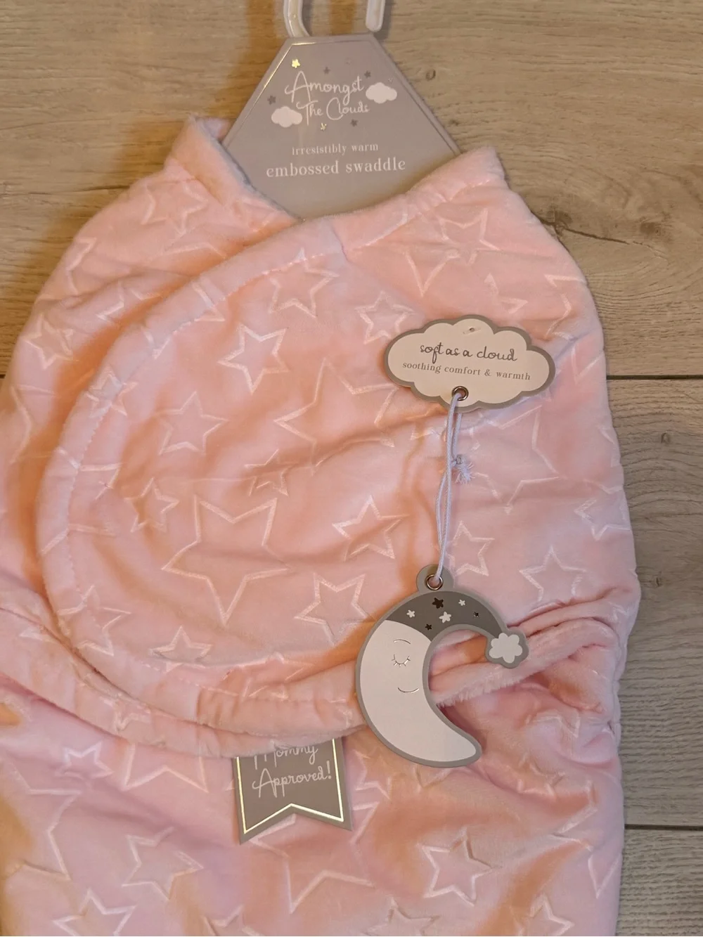 Baby Star Embossed Swaddle Sack - Pink
